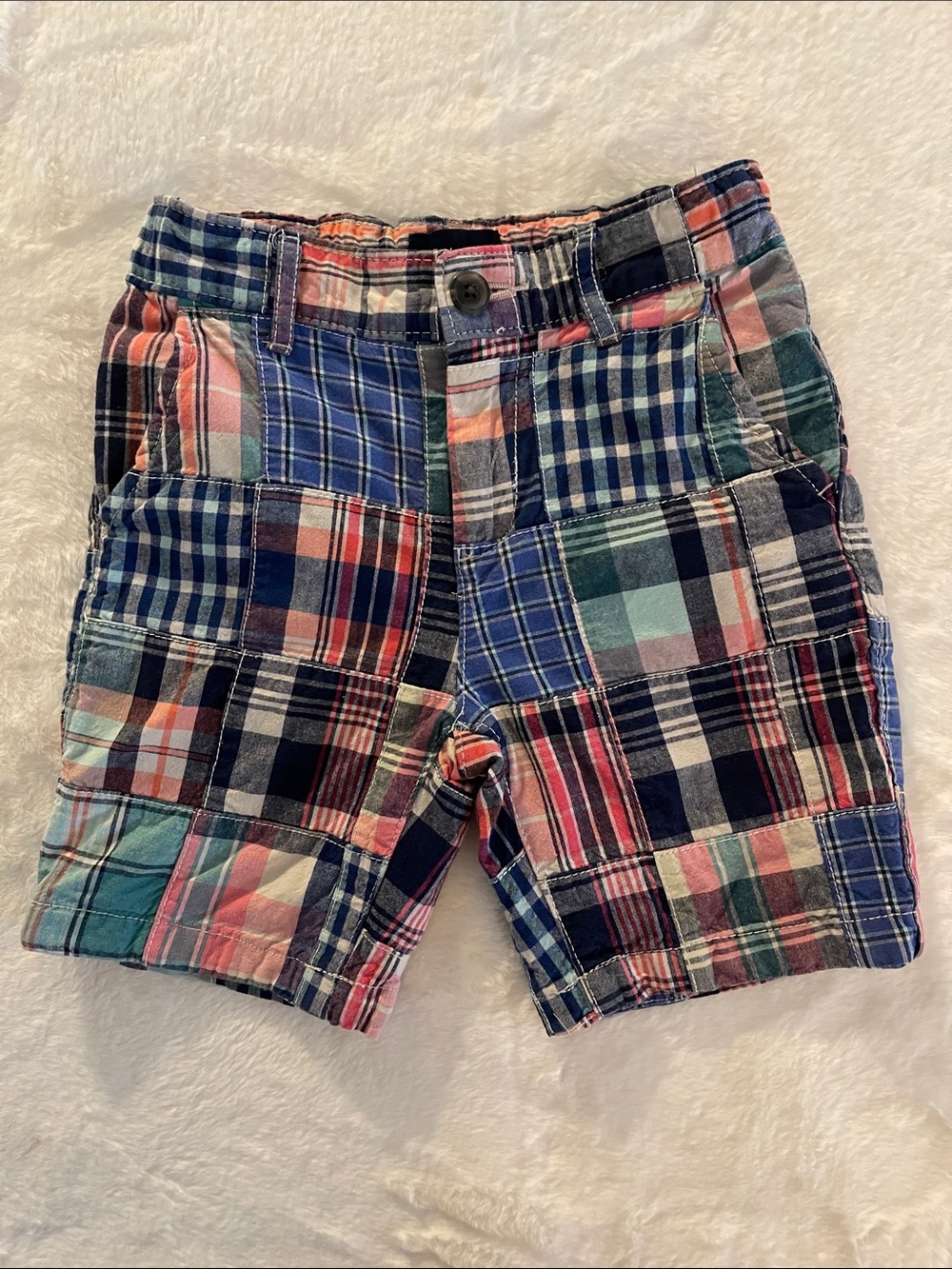 Childrens Place Patchwork Plaid Cotton Shorts - Multi Color SZ 5
